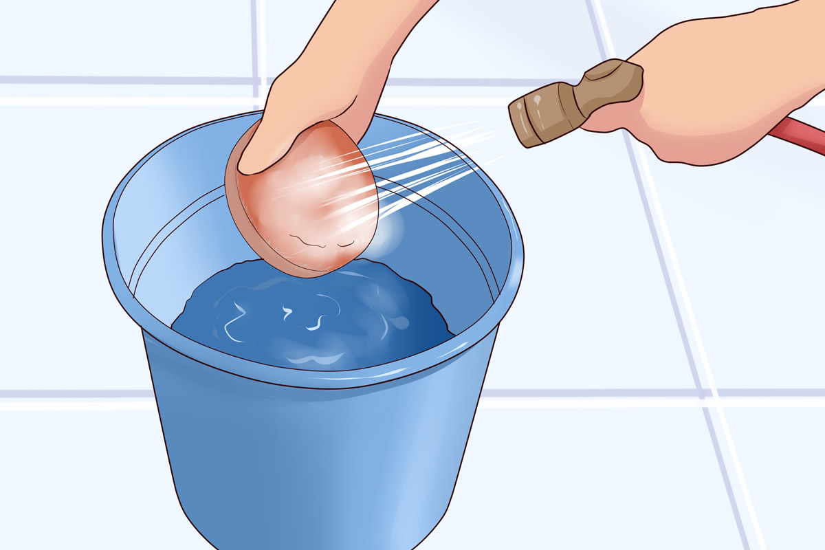 Limpiar boina de pulir con agua