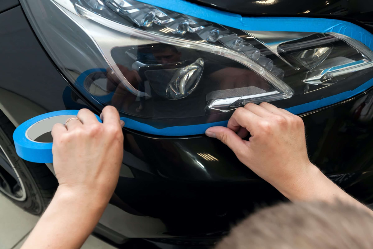 Proteger faro para pulir