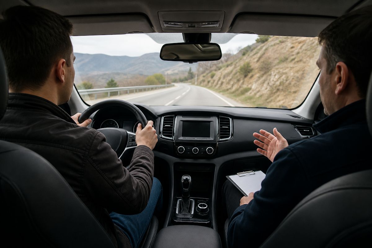 Prueba de conducción coche importado usado